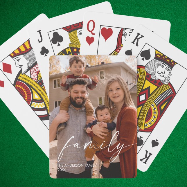 personalized Family Photo With Custom Text Poker Cards (Creator Uploaded)