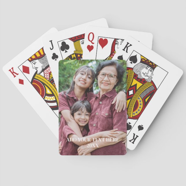 personalized Family Photo With Custom Text Poker Cards (Back)