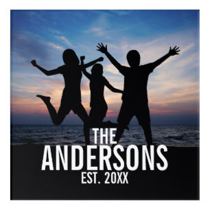 Personalized Family Photo with Family Name Acrylic Print