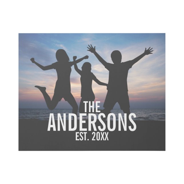 Personalized Family Photo with Family Name Gallery Wrap (Front)
