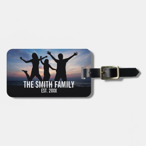 Personalized Family Photo with Family Name Luggage Tag