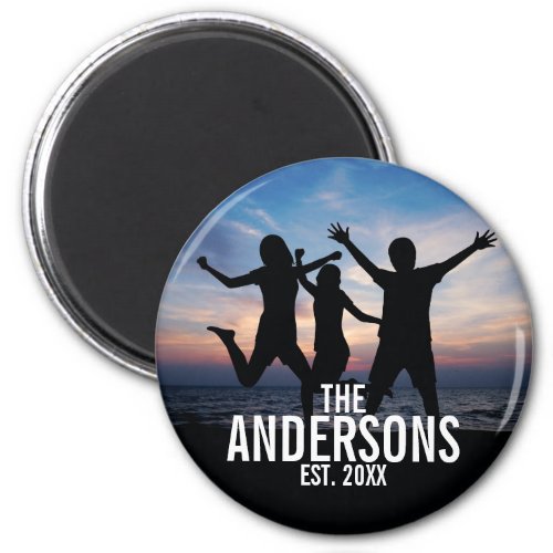 Personalized Family Photo with Family Name Magnet
