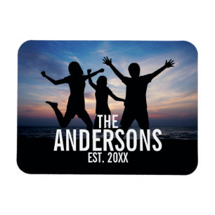 Personalized Family Photo with Family Name Magnet