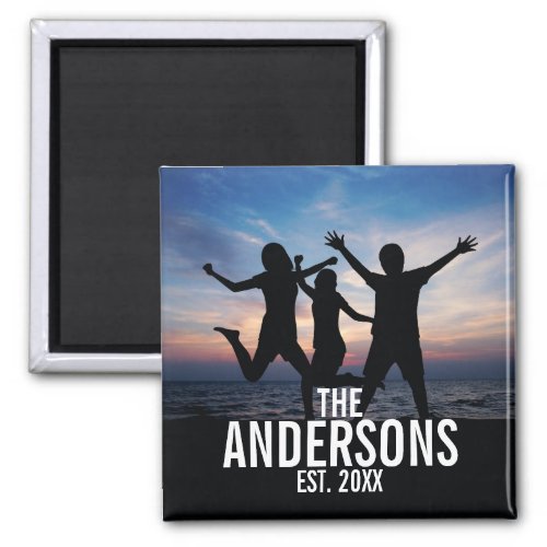 Personalized Family Photo with Family Name Magnet