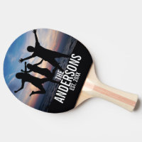 Personalized Family Photo with Family Name Ping-Pong Paddle