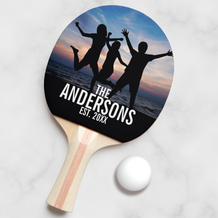 Personalized Family Photo With Family Name Ping-pong Paddle