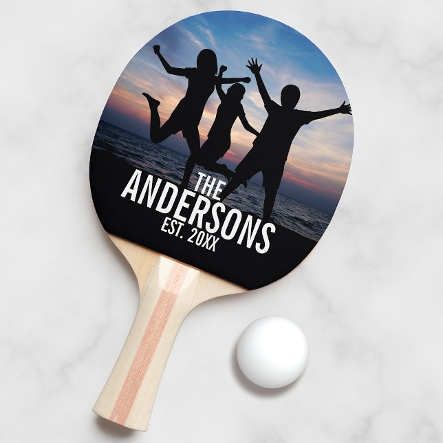 Personalized Family Photo with Family Name Ping-Pong Paddle (Creator Uploaded)