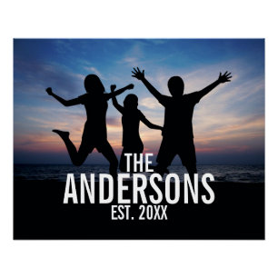 Personalized Family Photo with Family Name Poster