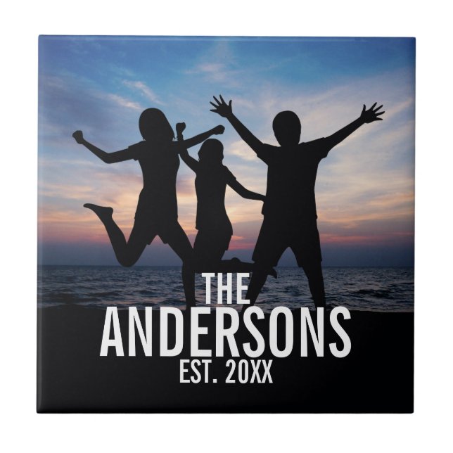 Personalized Family Photo with Family Name Tile (Front)