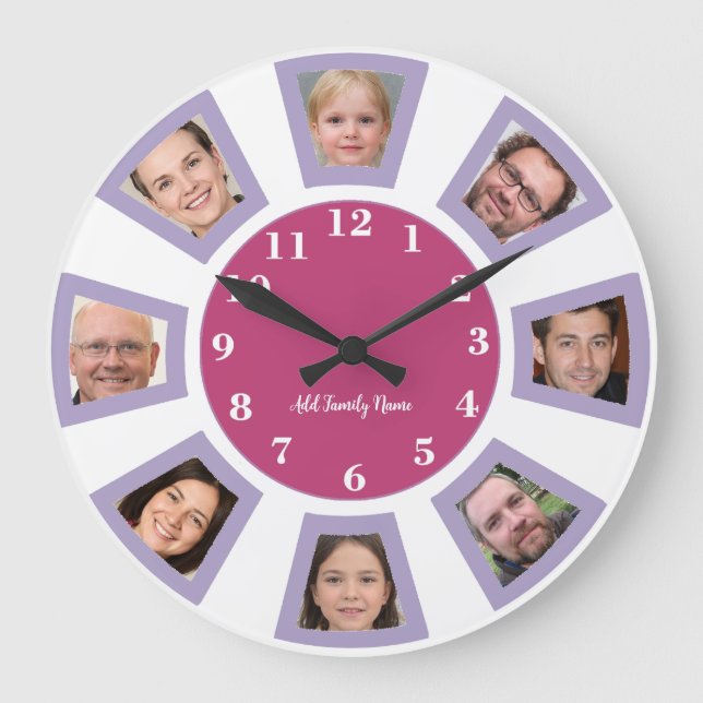 Personalized Family Photographs Clock (Front)