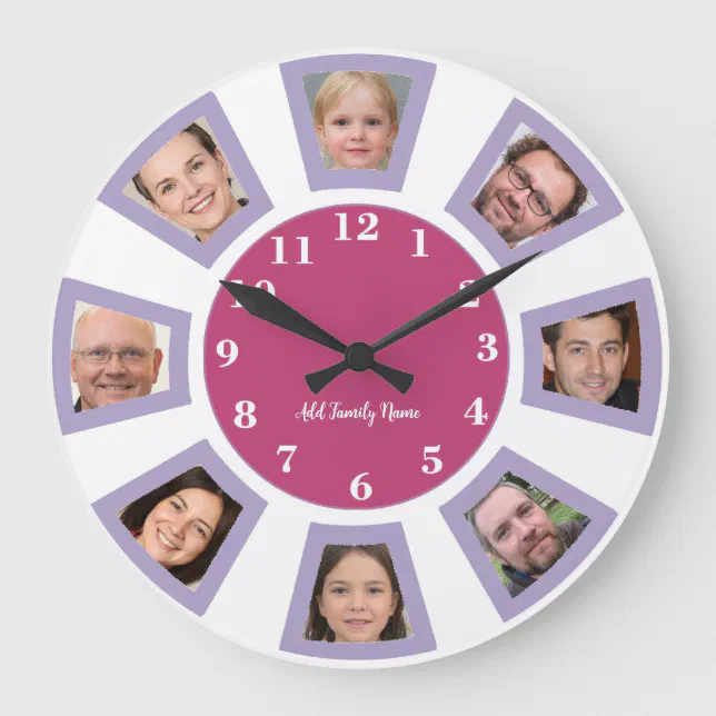 Personalized Family Photographs Clock | Zazzle