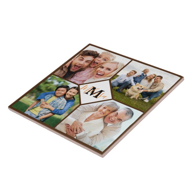 Personalized family photos  ceramic tile (Side)