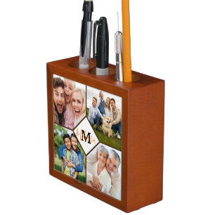 Personalized family photos desk organizer