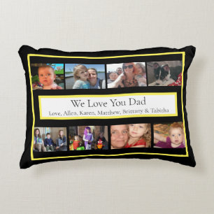 Personalized Family Photos Gifts for Dad Accent Pillow