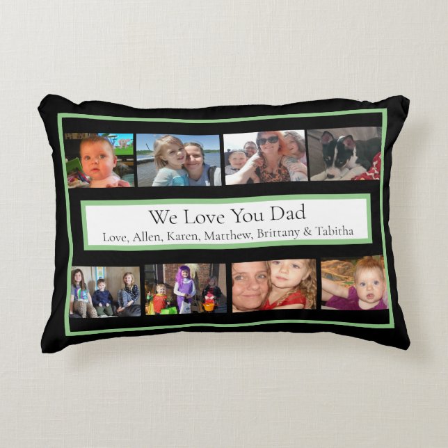 Personalized Family Photos | Gifts for Dad    Accent Pillow (Front)