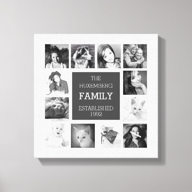 Personalized Family Photos in Collage Canvas Print (Front)
