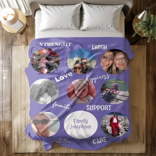 Personalized Family Photos Lavender Fleece Blanket