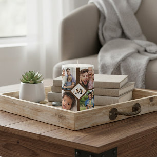 Personalized family photos  pillar candle