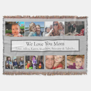 Personalized Family Photos Throw Blanket