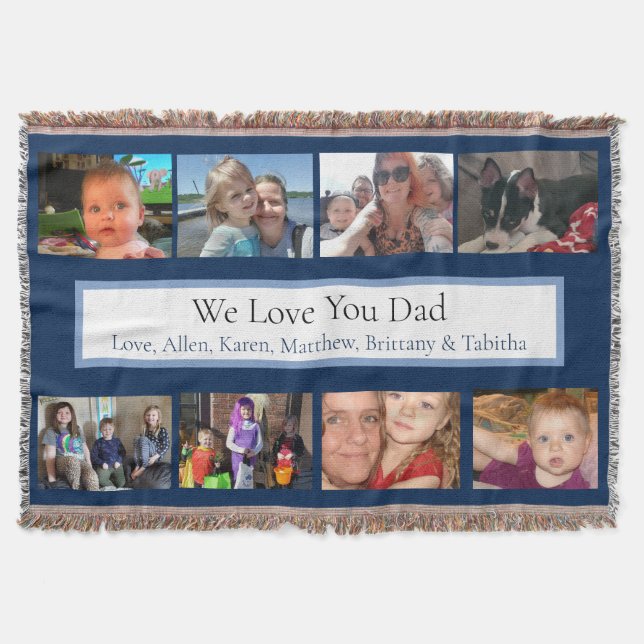 Personalized Family Photos Throw Blanket (Front)