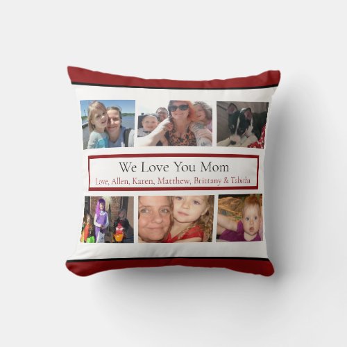 Personalized Family Photos   Throw Pillow