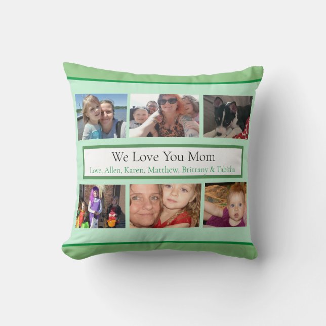 Personalized Family Photos   Throw Pillow (Front)