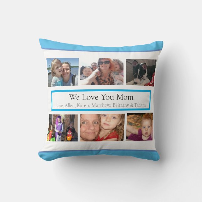 Personalized Family Photos  Throw Pillow (Front)