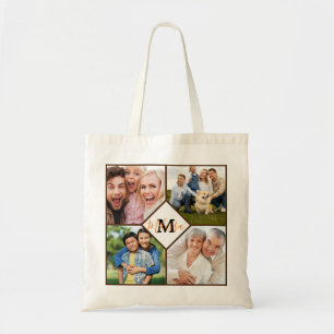Personalized family photos tote bag