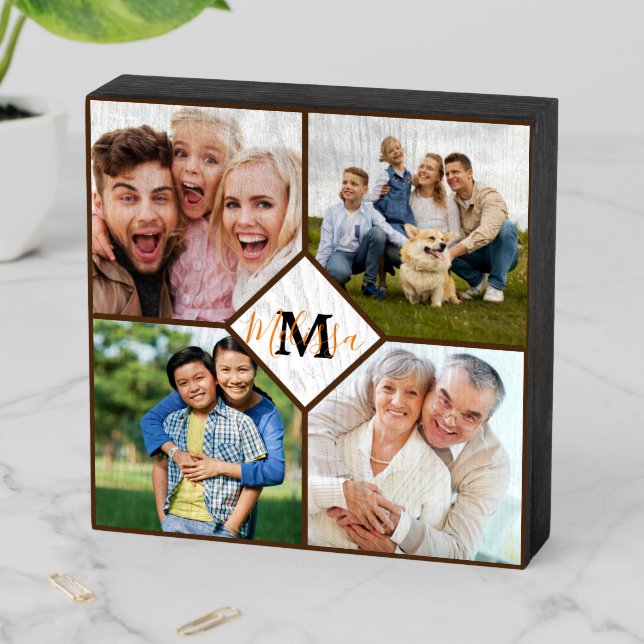 Personalized family photos  wooden box sign (In Situ Horizontal)