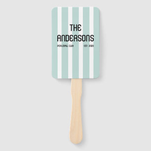 Personalized Family Pickleball Club Name Design Hand Fan