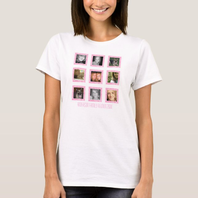 Personalized Family: Pink Frame: Picture Tshirt (Front)