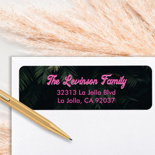 Personalized Family Pink Tropical Return Address Label