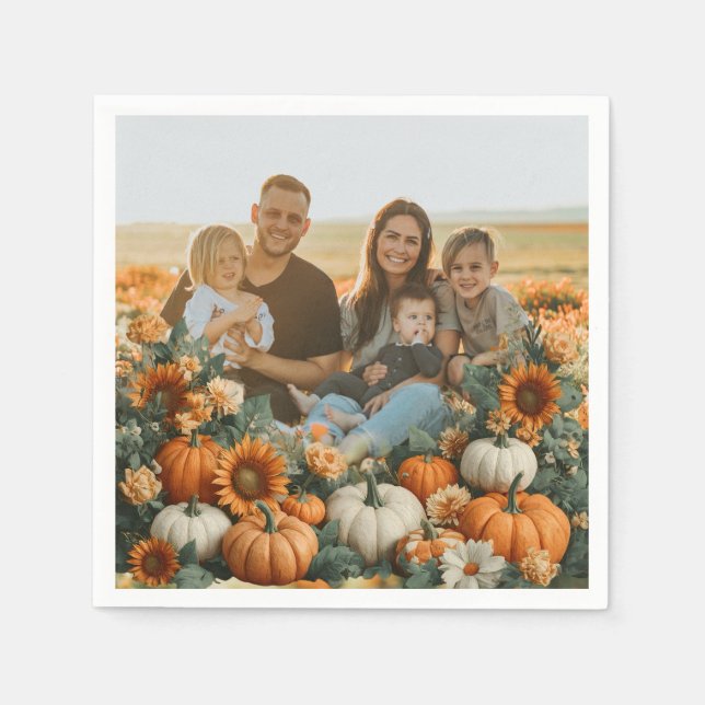 Personalized Family Pumpkin Fall Design Napkins (Front)