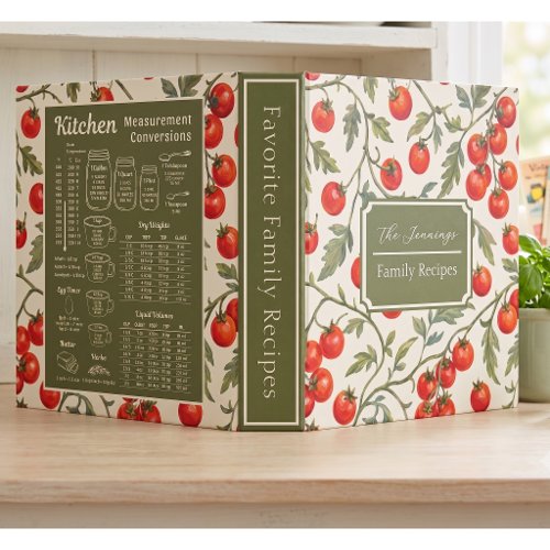 Personalized Family Recipe 3 Ring Binder