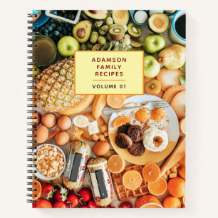Personalized Family Recipe Book. Cook's Kitchen Notebook