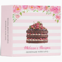 Personalized Family Recipe Card Food Dessert Book 3 Ring Binder