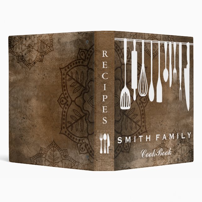 Personalized Family Recipe Cookbook 3 Ring Binder (Background)