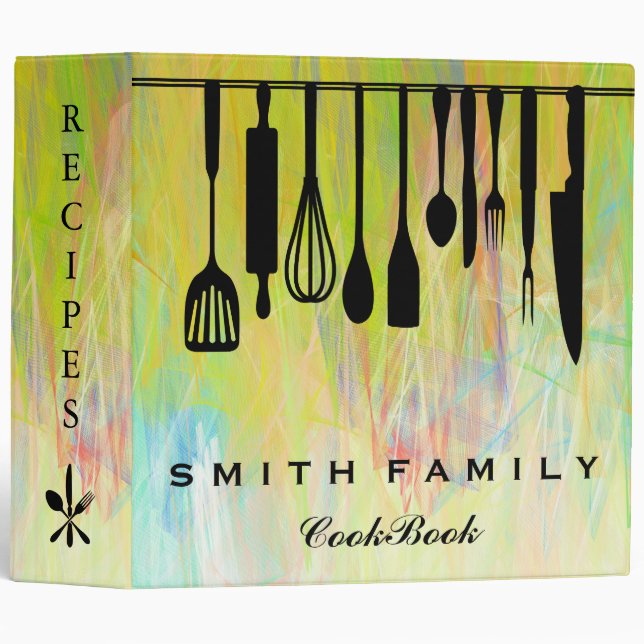 Personalized Family Recipe Cookbook 3 Ring Binder (Front/Spine)
