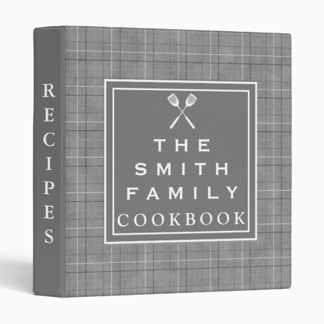 Personalized Family Recipe Cookbook 3 Ring Binder (Front/Spine)