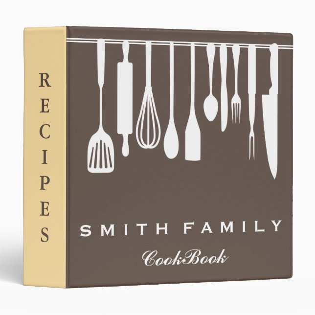 Personalized Family Recipe Cookbook 3 Ring Binder (Front/Spine)