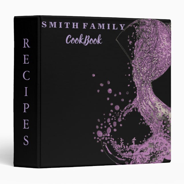 Personalized Family Recipe Cookbook 3 Ring Binder (Front/Spine)