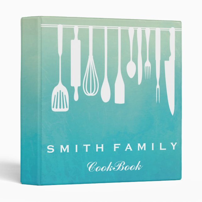 Personalized Family Recipe Cookbook 3 Ring Binder (Front/Spine)