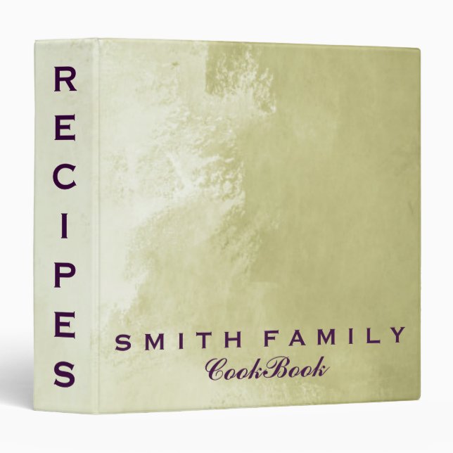Personalized Family Recipe Cookbook 3 Ring Binder (Front/Spine)