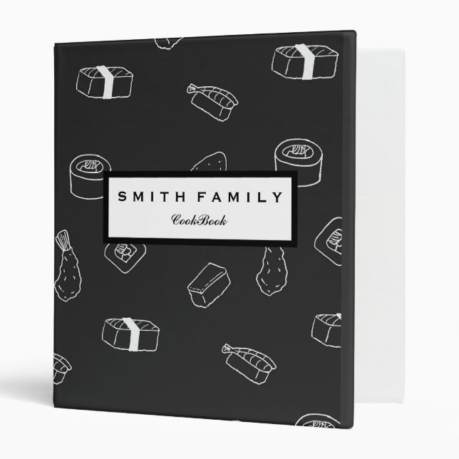 Personalized Family Recipe Cookbook 3 Ring Binder (Front/Inside)