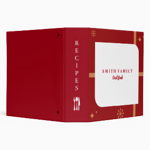 Personalized Family Recipe Cookbook 3 Ring Binder