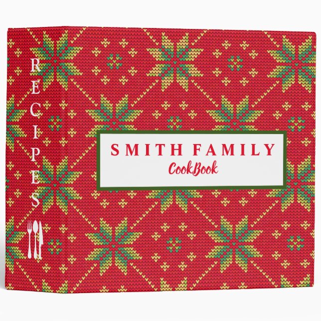 Personalized Family Recipe Cookbook 3 Ring Binder (Front/Spine)
