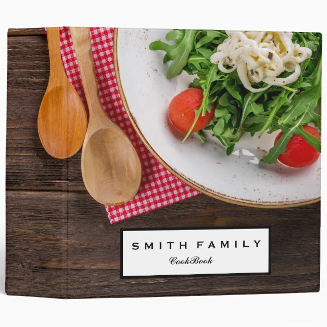 Personalized Family Recipe Cookbook 3 Ring Binder (Front/Spine)