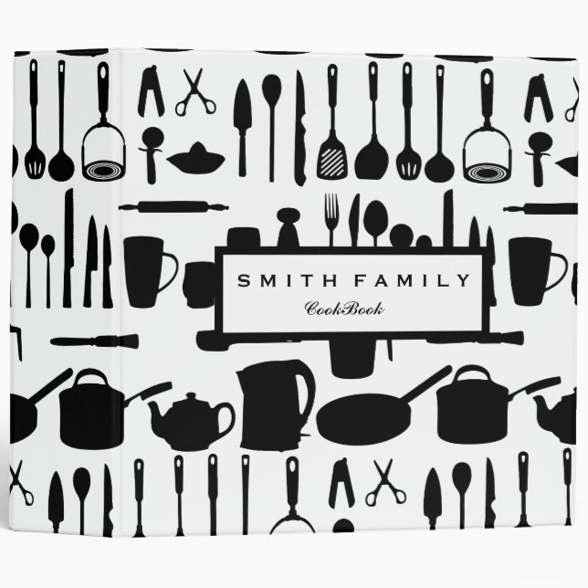 Personalized Family Recipe Cookbook 3 Ring Binder (Front/Spine)