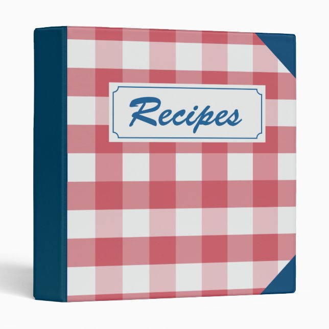 Personalized Family Recipe Cookbook 3 Ring Binder (Front/Spine)