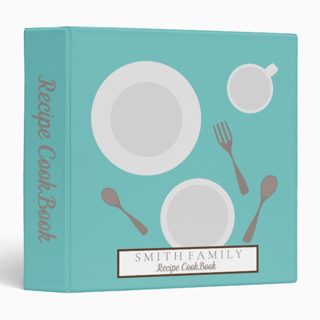 Personalized Family Recipe Cookbook 3 Ring Binder (Front/Spine)